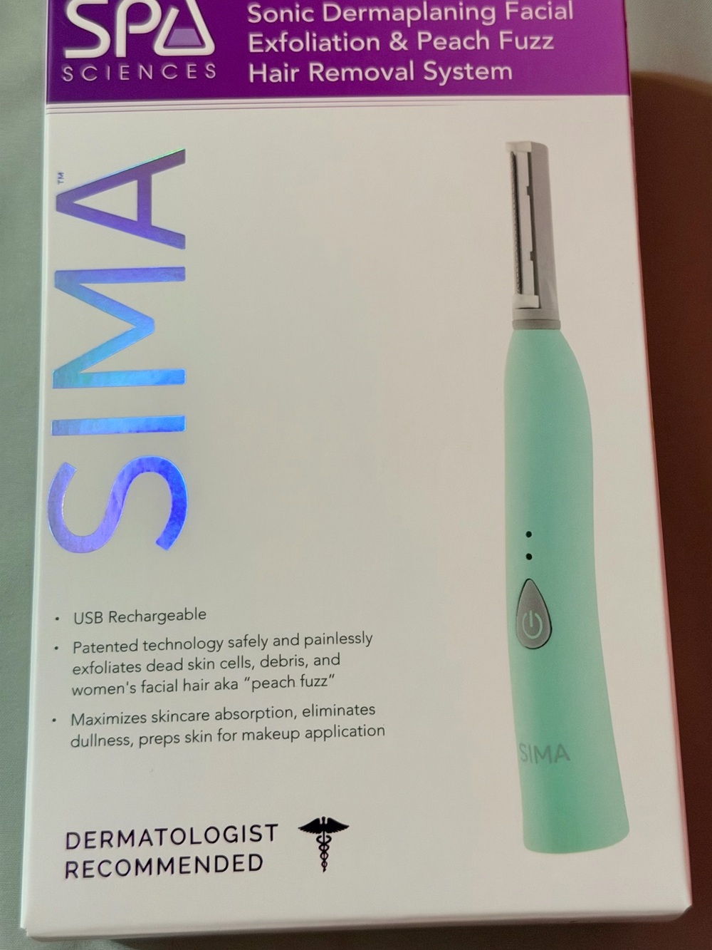 Spa Sciences Sima Mint Sonic Dermaplaning Facial Exfoliator